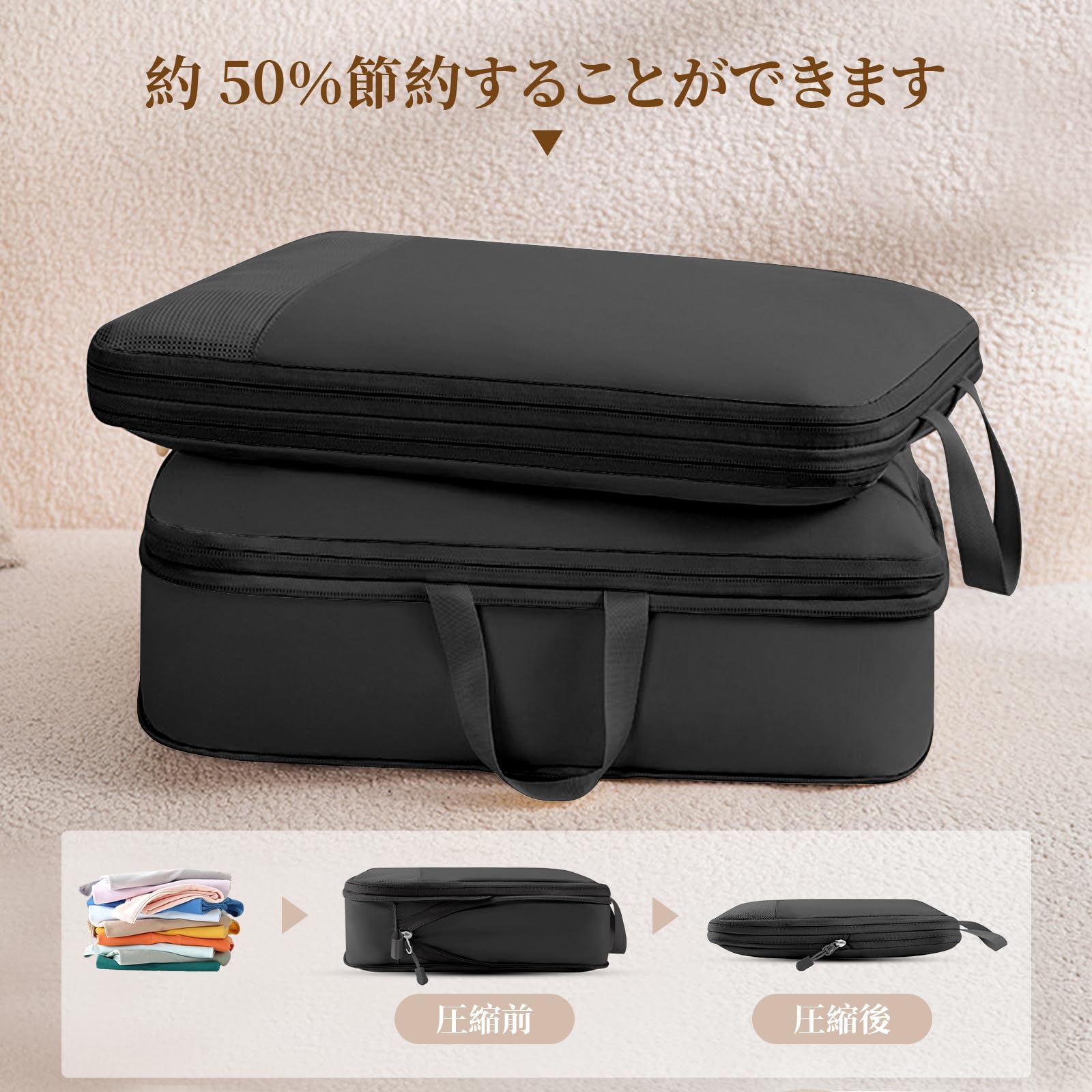 Amazon｜トラベルポーチ 圧縮 6点セット【2024最新型】旅行用圧縮袋