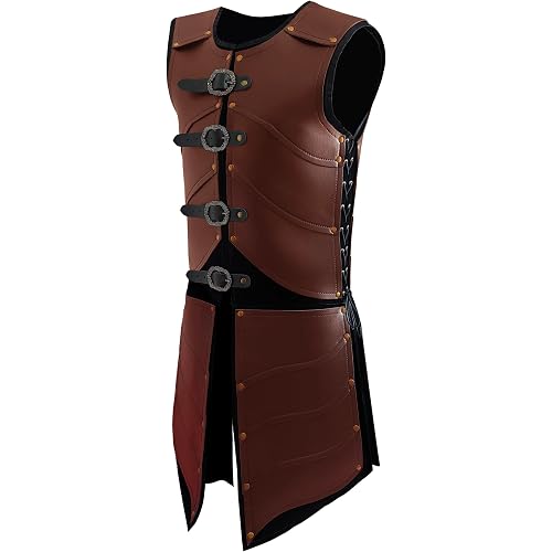 Deluxe Medieval Chest Armor Viking Warrior Adjustable Leather Armour Breastplate Costume for LARP Party Halloween Cosplay