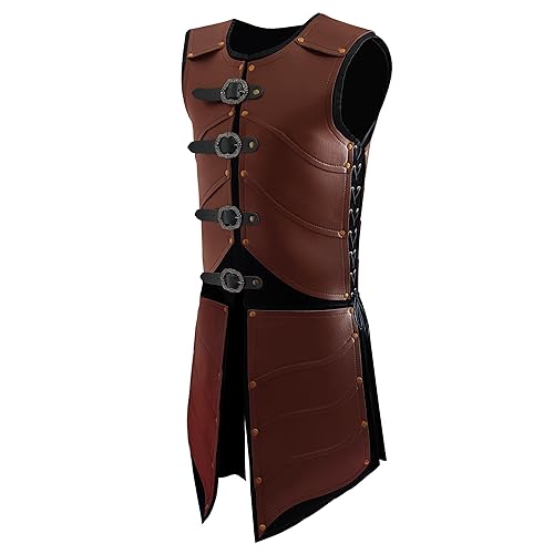 Deluxe Medieval Chest Armor Viking Warrior Adjustable Leather Armour Breastplate Costume for LARP Party Halloween Cosplay