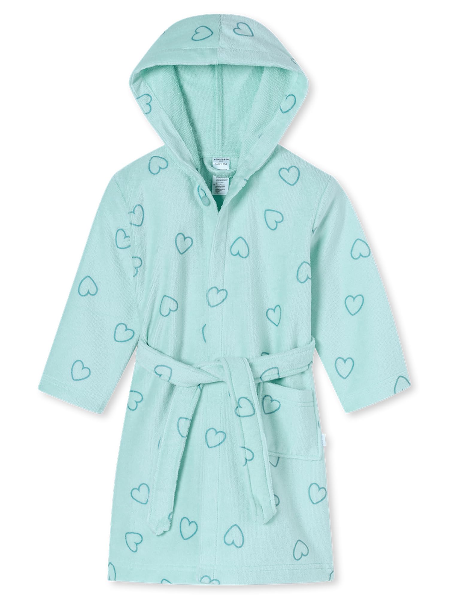 Schiesser Dziewczęcy szlafrok kąpielowy Aqua Kids Girl dla dzieci, szlafrok poranny dla dziewcząt, strój kąpielowy, frotte, płaszcz wellness, na plażę, basen