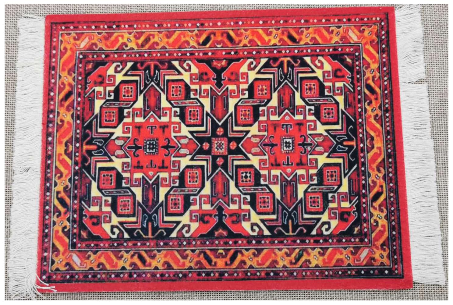 Egurs A27 Rug Mouse Mat Rug Mouse Pad Oriental Persian Mini Carpet Mouse Mat with Tassel Small Mousepad Oriental Carpet Computer Mouse Mat Funny Office Accessories for Table Decoration