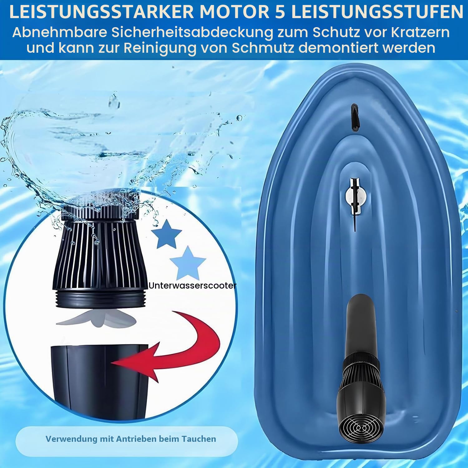 Jet-Ski mit Wasserstrahlantrieb, aufblasbares Jet-Boot, aufblasbarer Jet-Ski mit 500 W / 700 W Scooter und Paddel, 10.000 / 16.000 mAh Akku, Fernbedienung, 150 kg Tragkraft, Elektro-Motorboot 700W16Ah