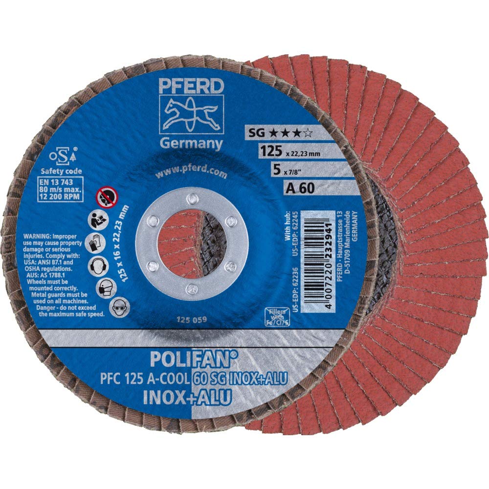 DISCO A LAMELLE PFERD POLIFAN PFC 125 A-COOL 60 SG INOX+ALU