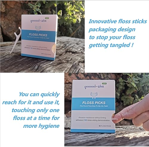 Miniatura 5 de Hilo dental para adultos palillos de dientes con cerdas, un extremo es palitos de hilo dental súper suaves, el otro extremo es cepillo de hilo