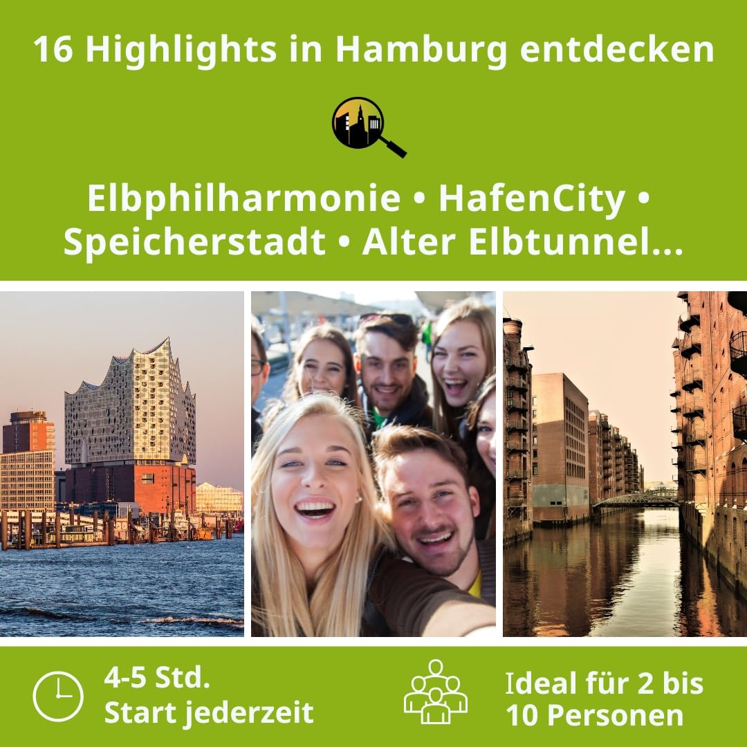 Stadtspiel Schnitzeljagd Hamburg Hafen - Entdeckertour | Stadtrallye durch den Hamburger Hafen – ideales Erlebnisgeschenk für Touristen & Einheimische, perfekt für Teamevents