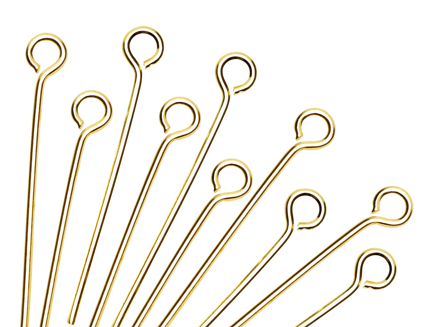 ShapentyShapenty 200PCS Mini Metal Wire Eyepins Beading Small Open Eye Head Pins Needles Bulk for DIY Craft Bead Earring Pendant Necklace Bracelet Jewelry Charm Finding Making (24mm/1Inch, Gold)