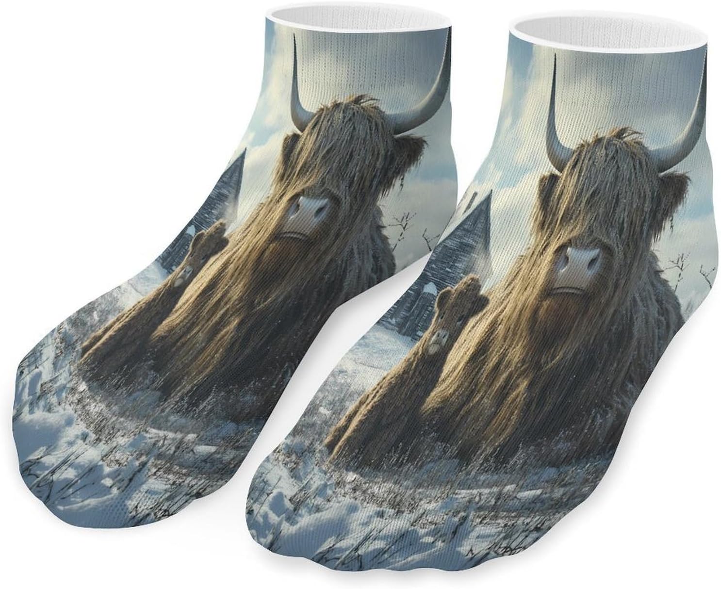 Highland Cows Winter 5 Pairs Low Cut Ankle Socks Casual Liner Sock No Show Invisible Socks for Men Women