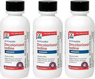 Quality Choice Antiseptic Decolorized Iodine 2 Fl. Oz. - 3 Pack