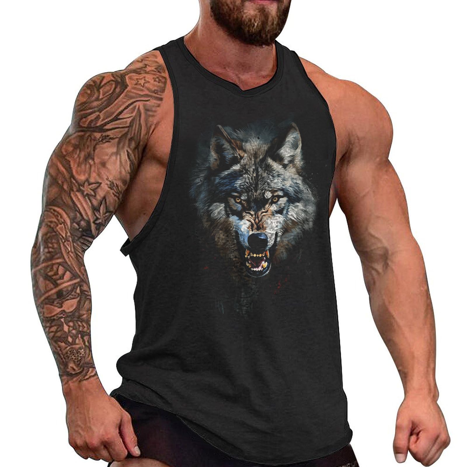 Mens Cotton Tank Tops Comfy Graphic Breathable Summer Quick Dry Cool Fitness Basic Sleeveless Shirt