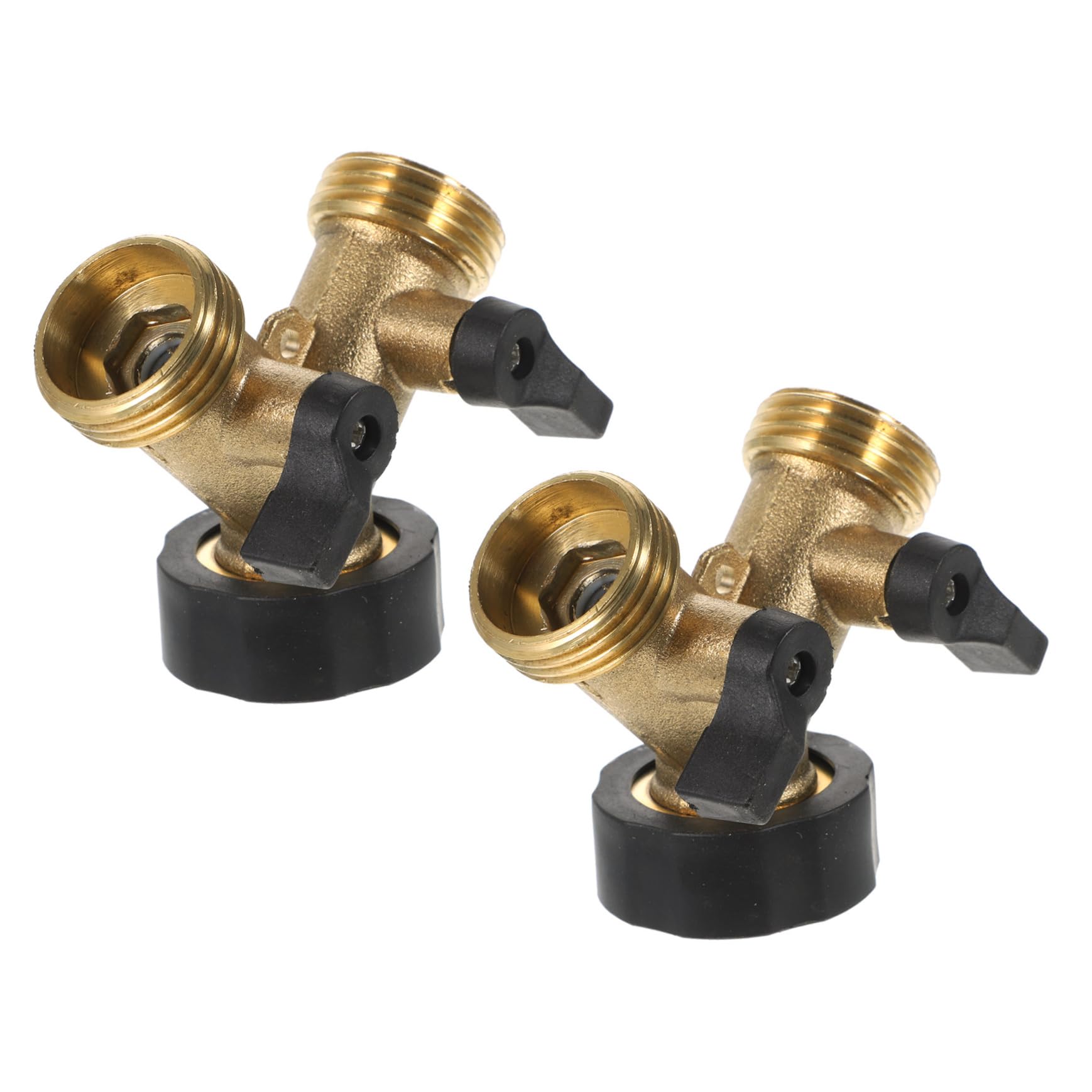 Levemolo 2pezzi Raccordo per Tubo Giardino Ottone y Connettore Doppio per Rubinetto Facile da Installare Resistente e Durevole per Irrigazione e Uso Esterno