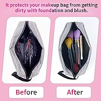 Vista 6 de Paquete de 15 brochas de maquillaje reutilizables, fundas de silicona, protector de cepillo cosmético, juego de brochas para sombra de ojos