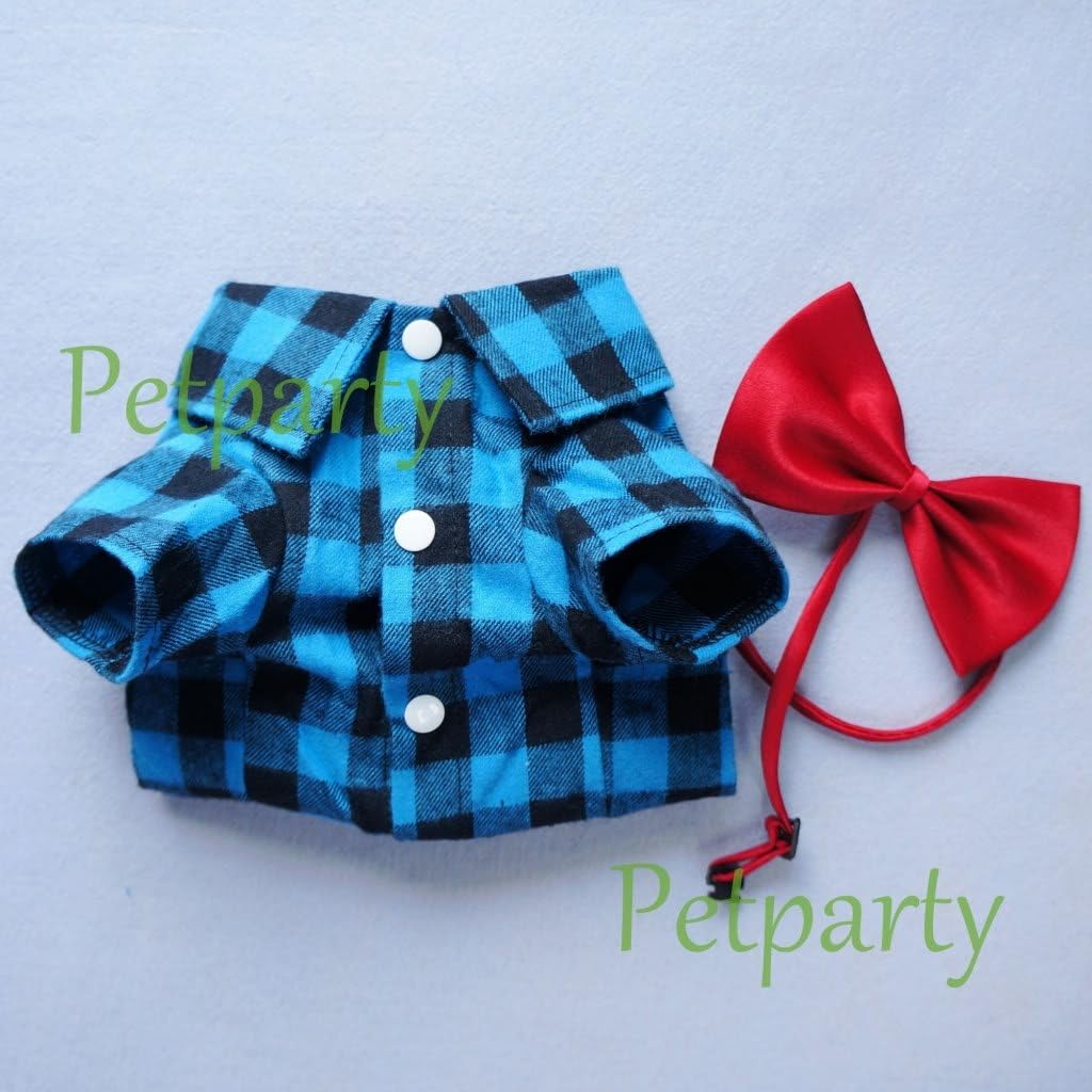 Petparty® Blue Polo Shirt with Bow Tie