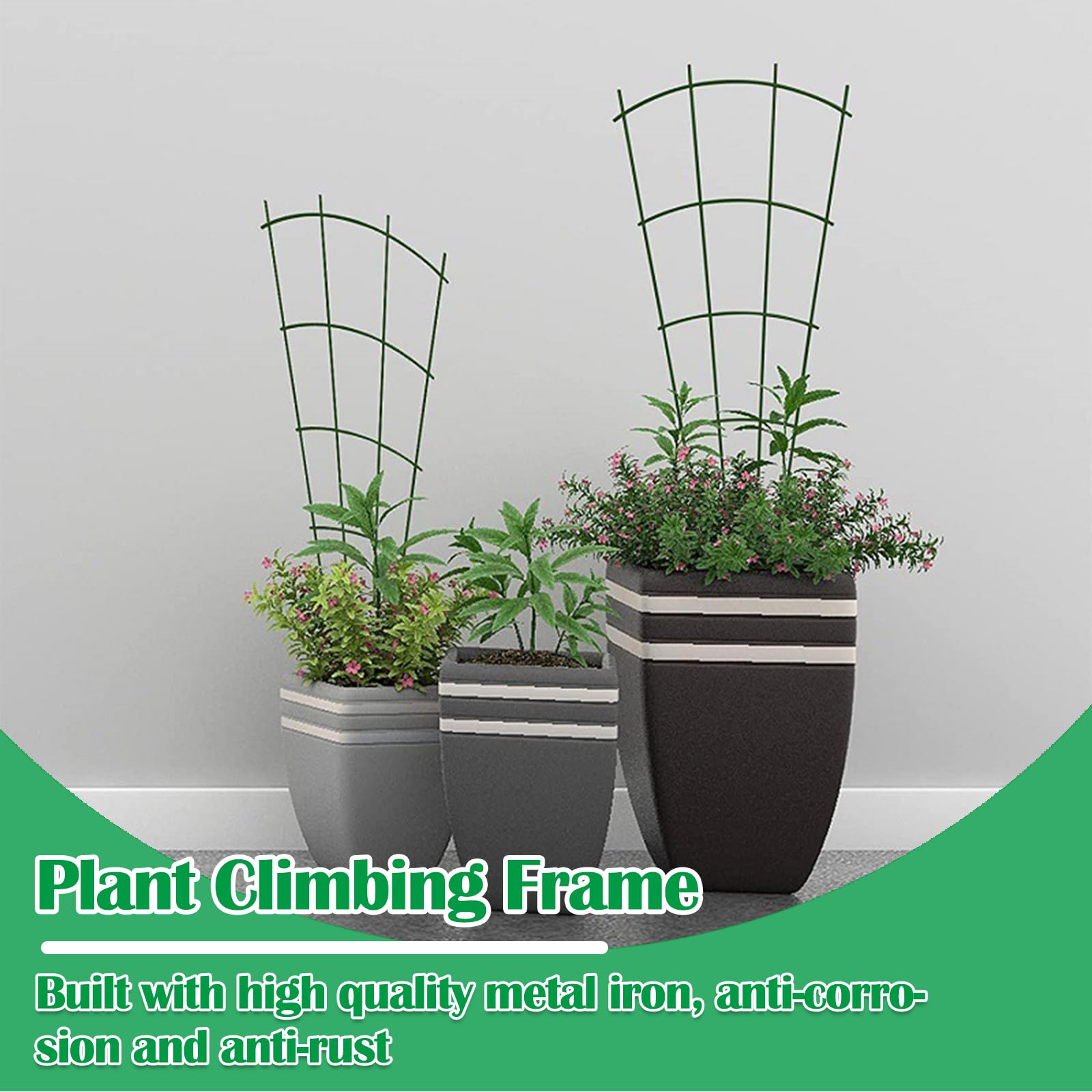 3 Piezas Espaldera para Plantas Trepadoras, Enrejados De Plantas Trepadoras, Enrejado De Jardín para Plantas De Interior, Enrejado De Metal para Plantas En Maceta, Adecuado para Flores De Luna, Rosas