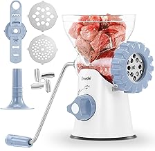 Geedel Fleischwolf Manuell, Wurstfüller Schnell Schneidender, Wurst Fleisch Machine mit Spritzgebäckvorsatz für Hackfleisch, Keks, Churros usw