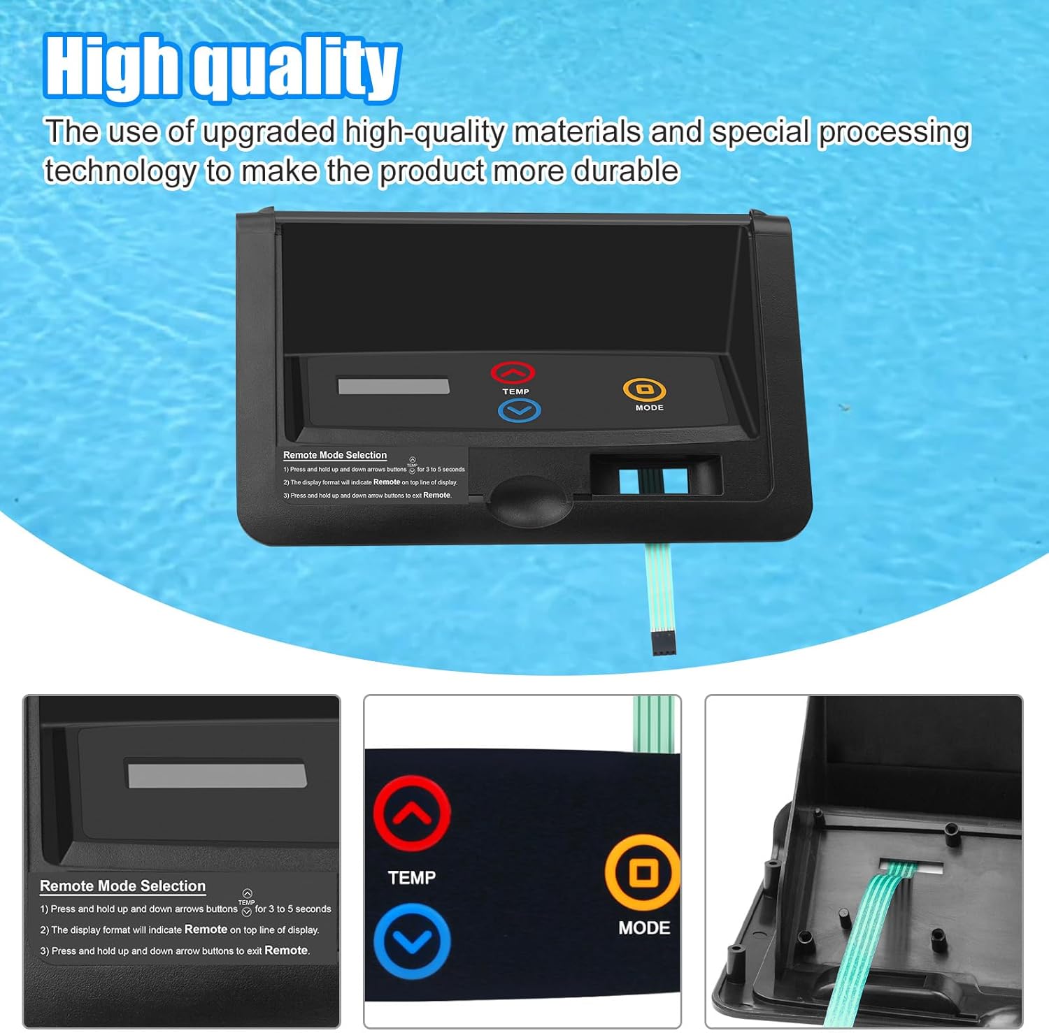 009491F Control Bezel with Switch Decal-Membrane for Raypak 206A 266A 207A 267A 336A 337A 406A 407A Pool Heater Parts for R185B, R265B, R335B, R405B IID Digital Pool Heaters before 5/2011 Model