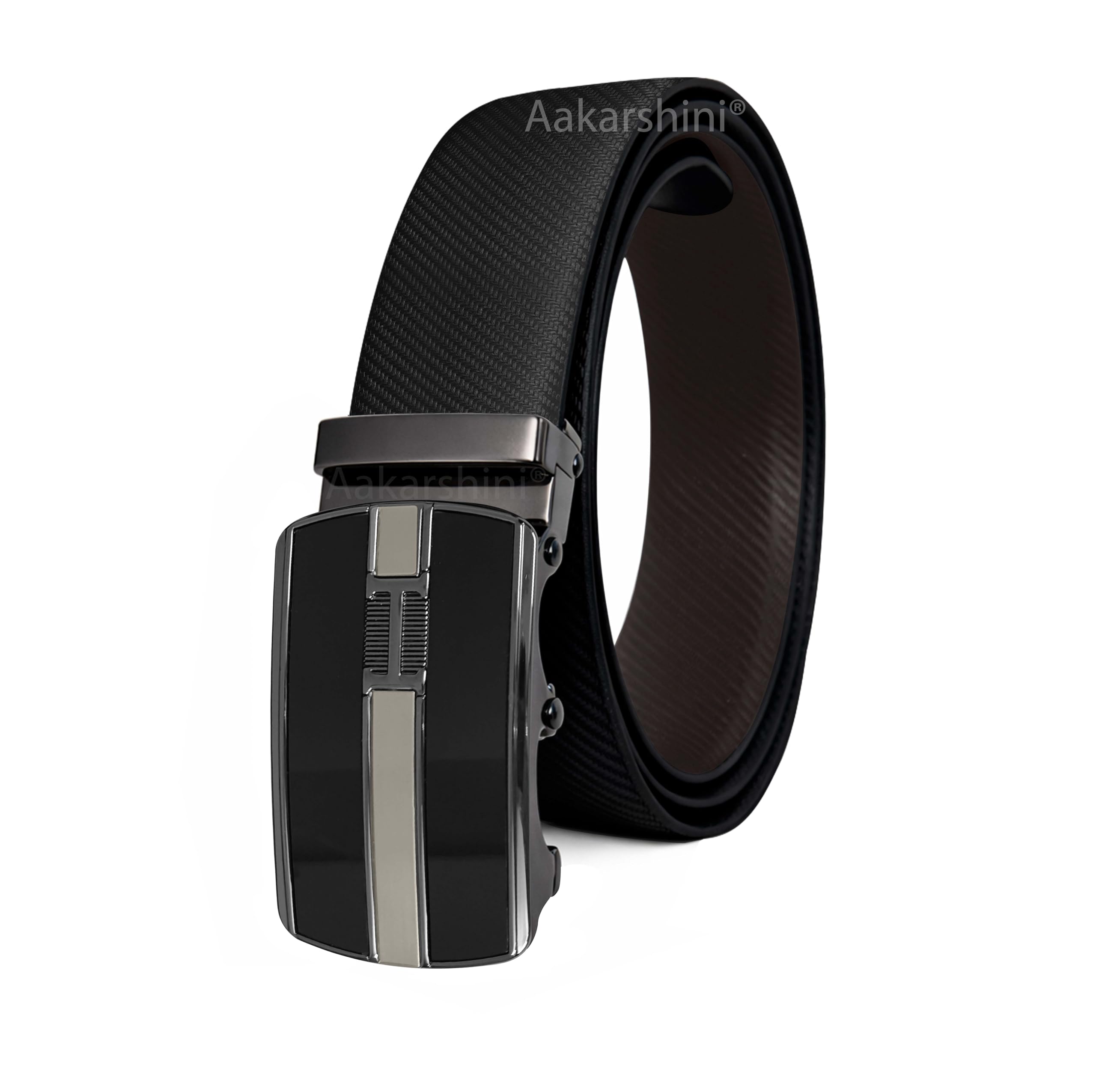 Genuine Leather Autolock Belt for Men Reversible Formal Office Wear Adjustable Fit-image-26