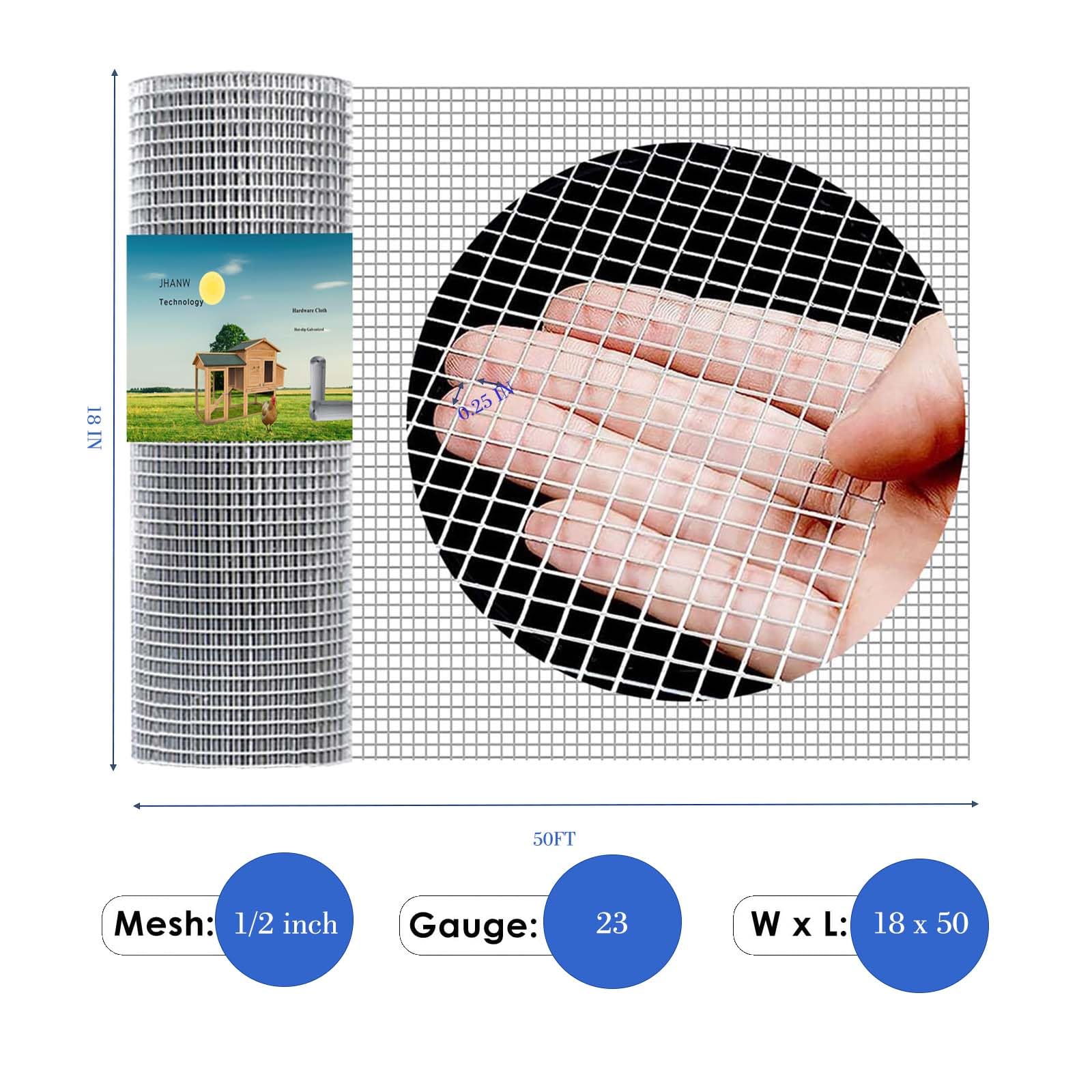 Jhanw Hardware Cloth 1/4 inch 18