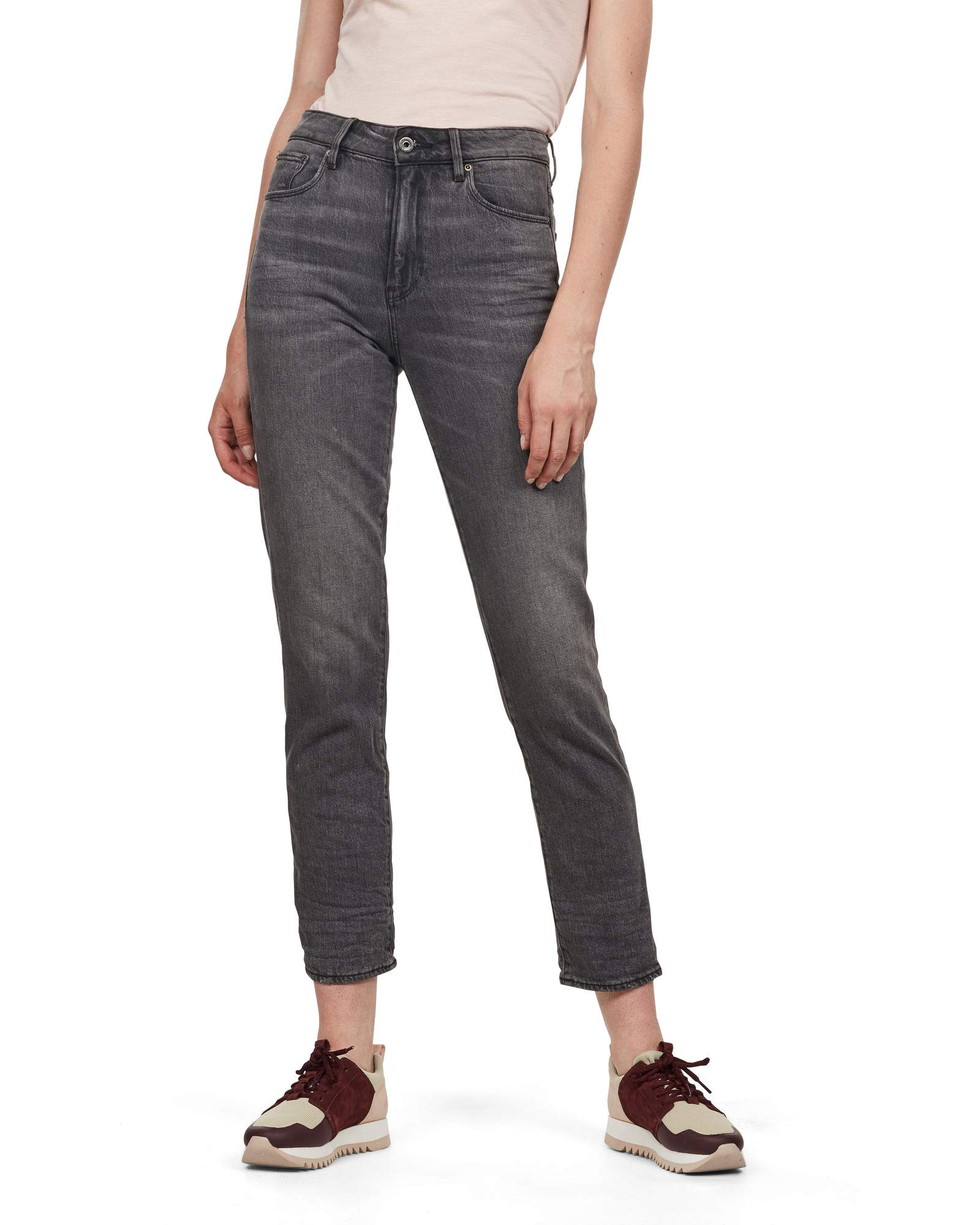 G-STAR RAW Damen 3301 High Straight 90's Ankle Colored Jeans, Schwarz (authentic black D09988-9873-A811), 26W / 32L
