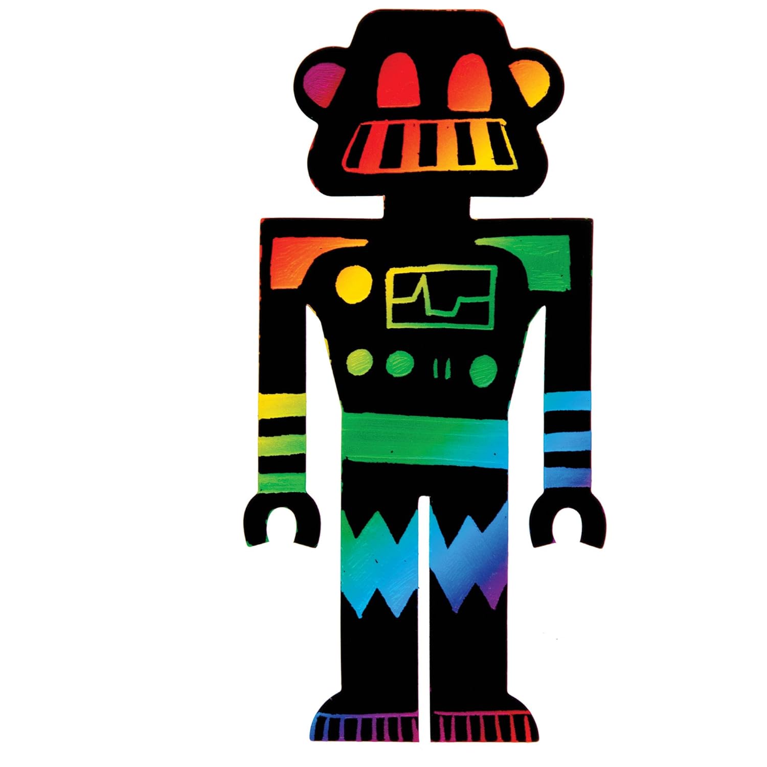 Baker Ross AT682 Robot Scratch Art Bookmarks - Pack of 10, Rainbow Scratch Paper with Stylus for Kids to Decorate in Arts and Crafts Activities : Toys & Games