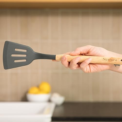 Miniatura 6 de Juego de utensilios de cocina de silicona compacto de 12 piezas, utensilios de cocina más pequeños con soporte, sin BPA, resistentes al calor, asas