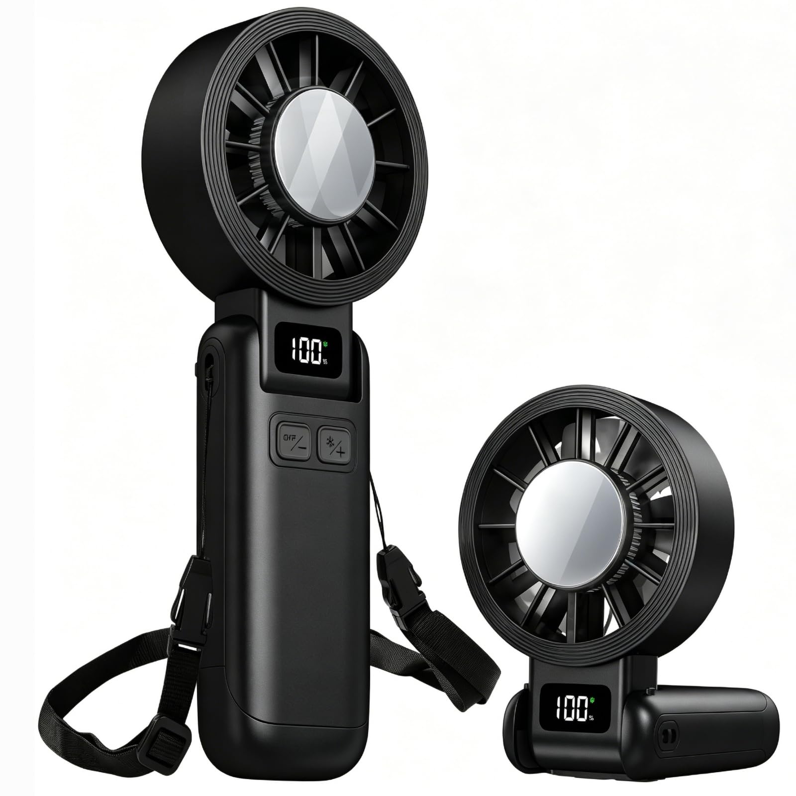 Ventilateur portatif avec écran LED HD et turbo 13000 tr/min