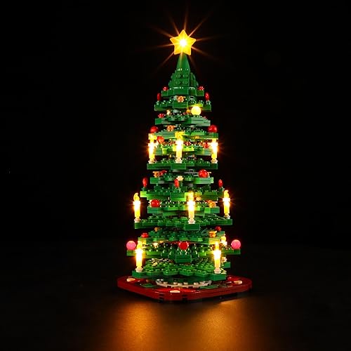 BRIKSMAX Kit de iluminación LED para árbol de Navidad LEGO-40573, compatible con el modelo de bloques de construcción de Lego, no incluye el juego