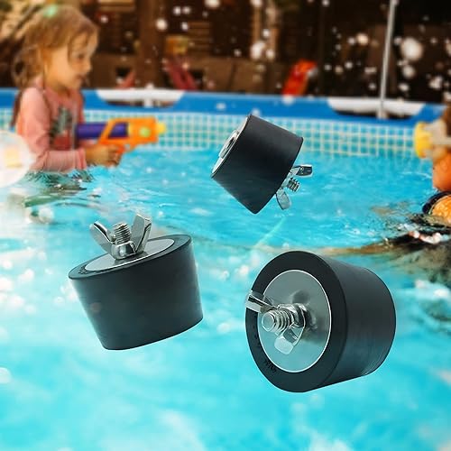 Miniatura 6 de Tapones de invierno para piscina de 1.5 pulgadas con tornillo SS y tornillos de acero inoxidable, goma resistente para piscinas enterradas y sobre