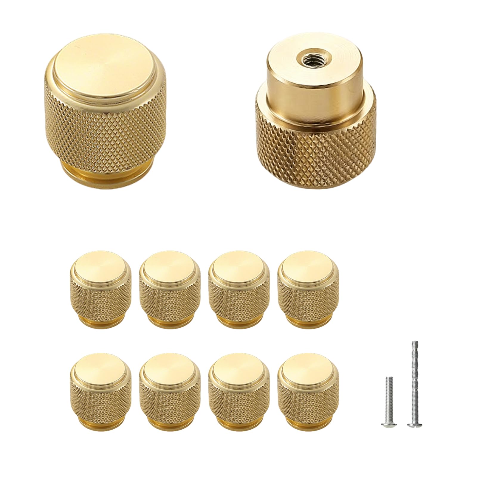 senharvest 10pcs Gold Cabinet Knobs,Kitchen Door Knobs,Single Hole Cupboard Handles,Modern Drawer Handles for Wardrobe Cabinet Furniture
