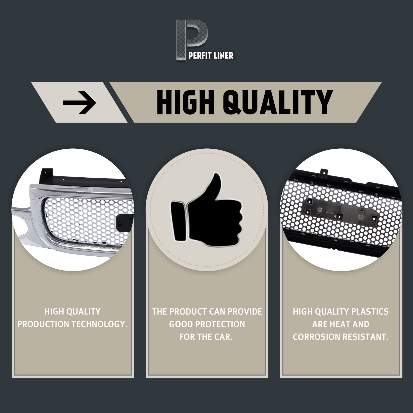 Amazon.com: Perfit Liner New Front Chrome Shell Black Insert  