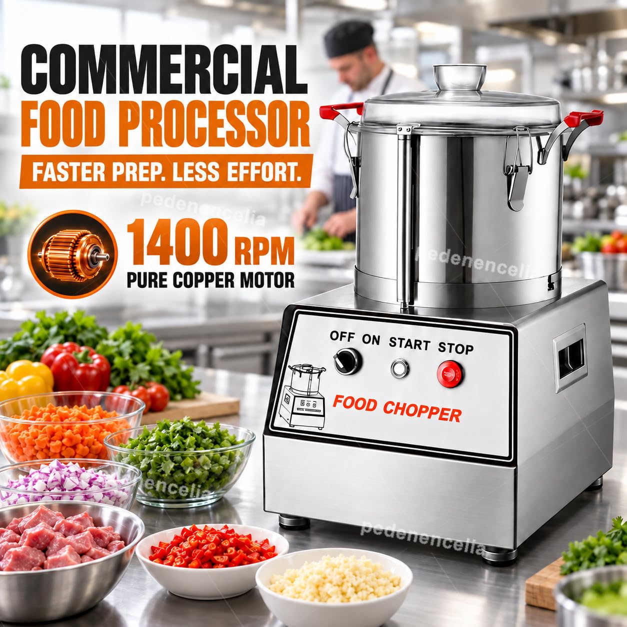 Tritacarne in Acciaio Inox, Tritatutto Professionale 10L