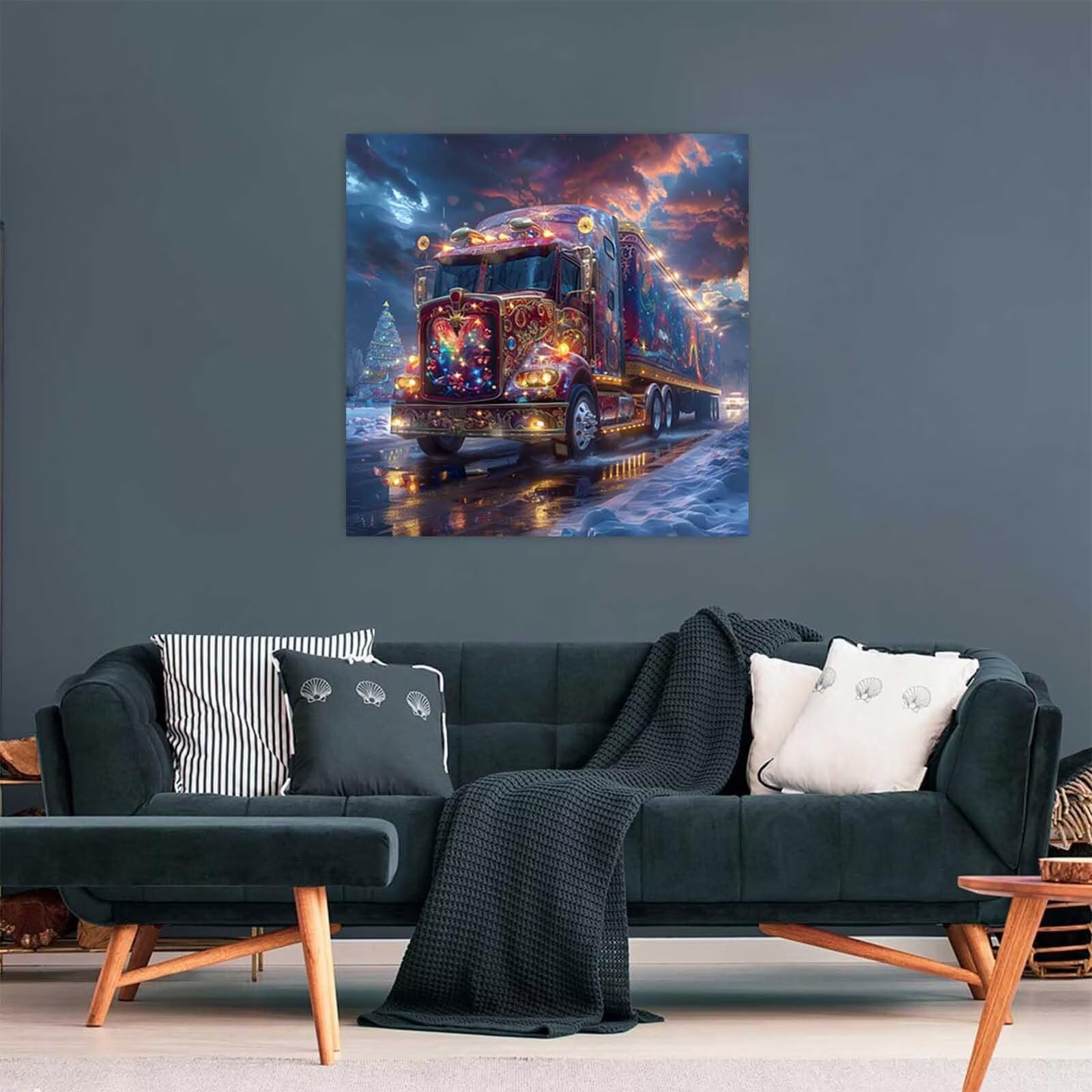 5D Diament Malarstwo Ciężarówka Malarstwo Numery Dorosły, Diament Malarstwo Dorosły Scena Śniegowa, DIY Kreatywny wypoczynek Dorośli Zestaw, Numer Malarstwo Rhinestone Zestaw Ścieg krzyżykowy