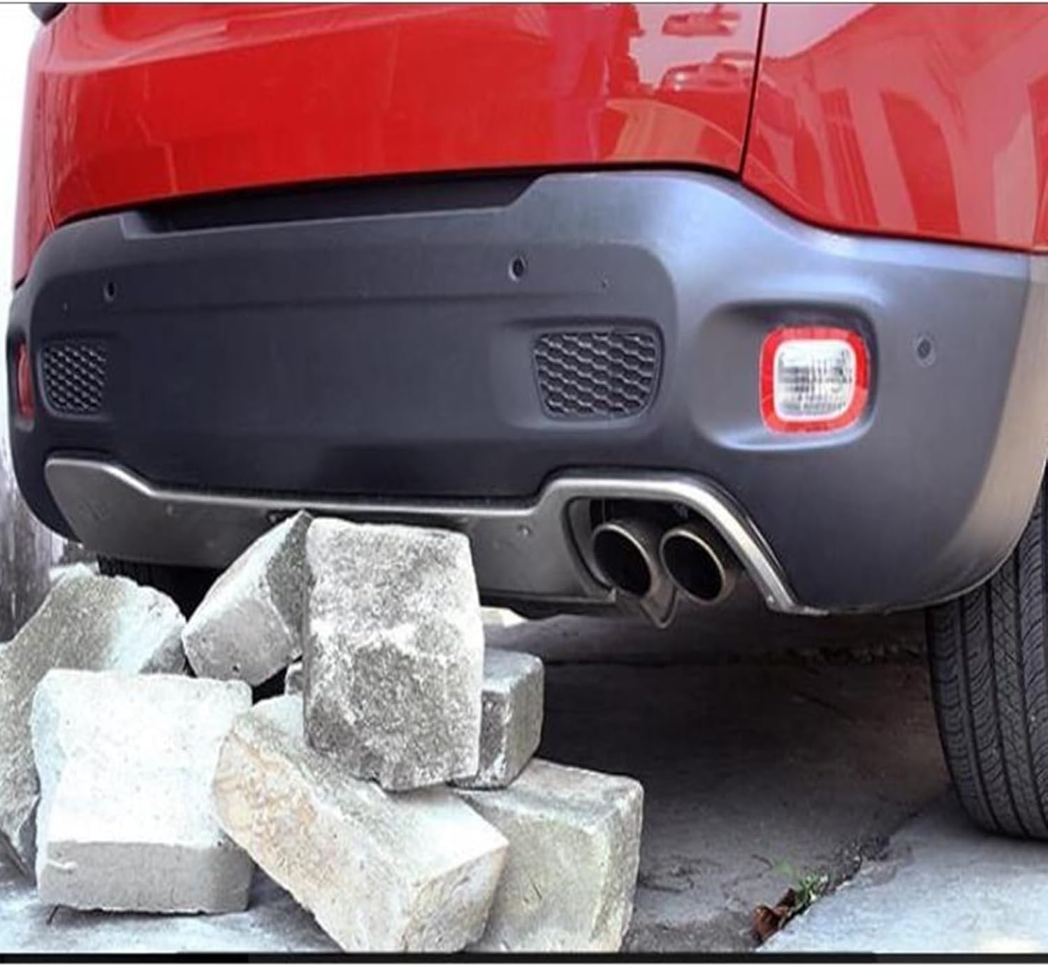 LINGYUE Front+Rear Bumpers Car Accessories Car Bumper Protector Guard Skid Plate Stainless Steel Compatible for Jeep Renegade 1.4T 2016 2017 Bumper Bracket(1)