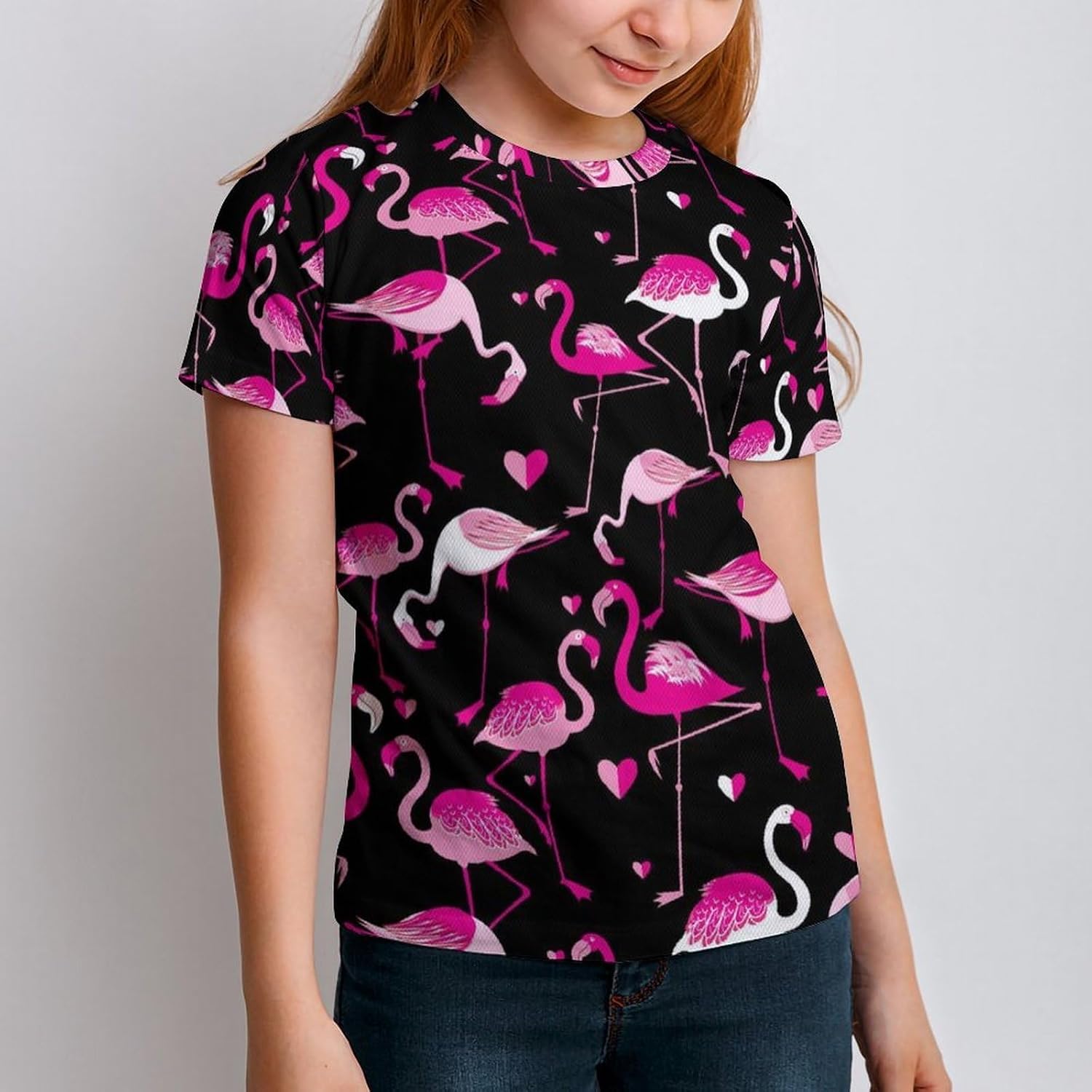 Pinkcolor Flamingos T Shirt for Boy Girl Top Short Sleeve T-Shirt Graphic Tee