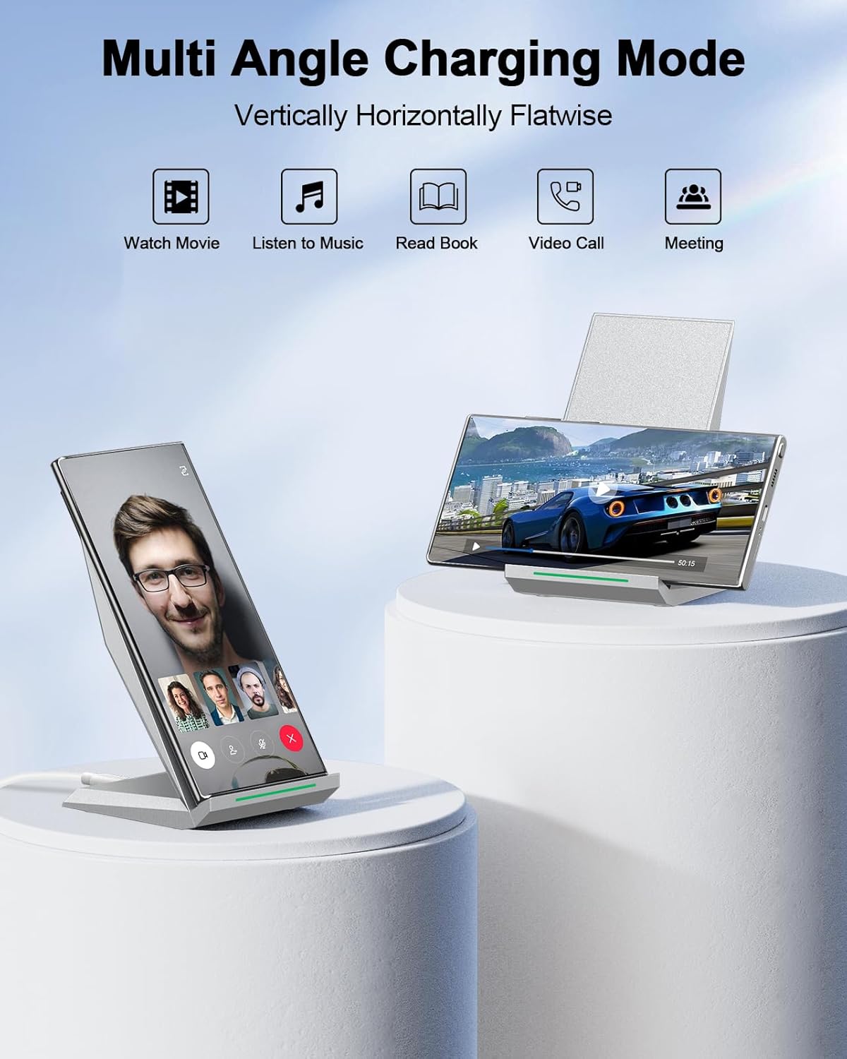 NANAMI Wireless Charger - Qi Certified Charging Stand Compatible... Pink - 第 17/35 張圖片
