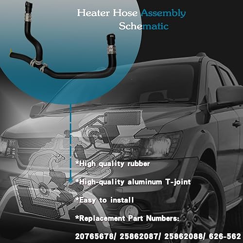 Miniatura 4 de Conjunto de manguera de calentador HVAC compatible con Buick Enclave GMC Acadia y Chevrolet Traverse 2007-2017, compatible con manguera de