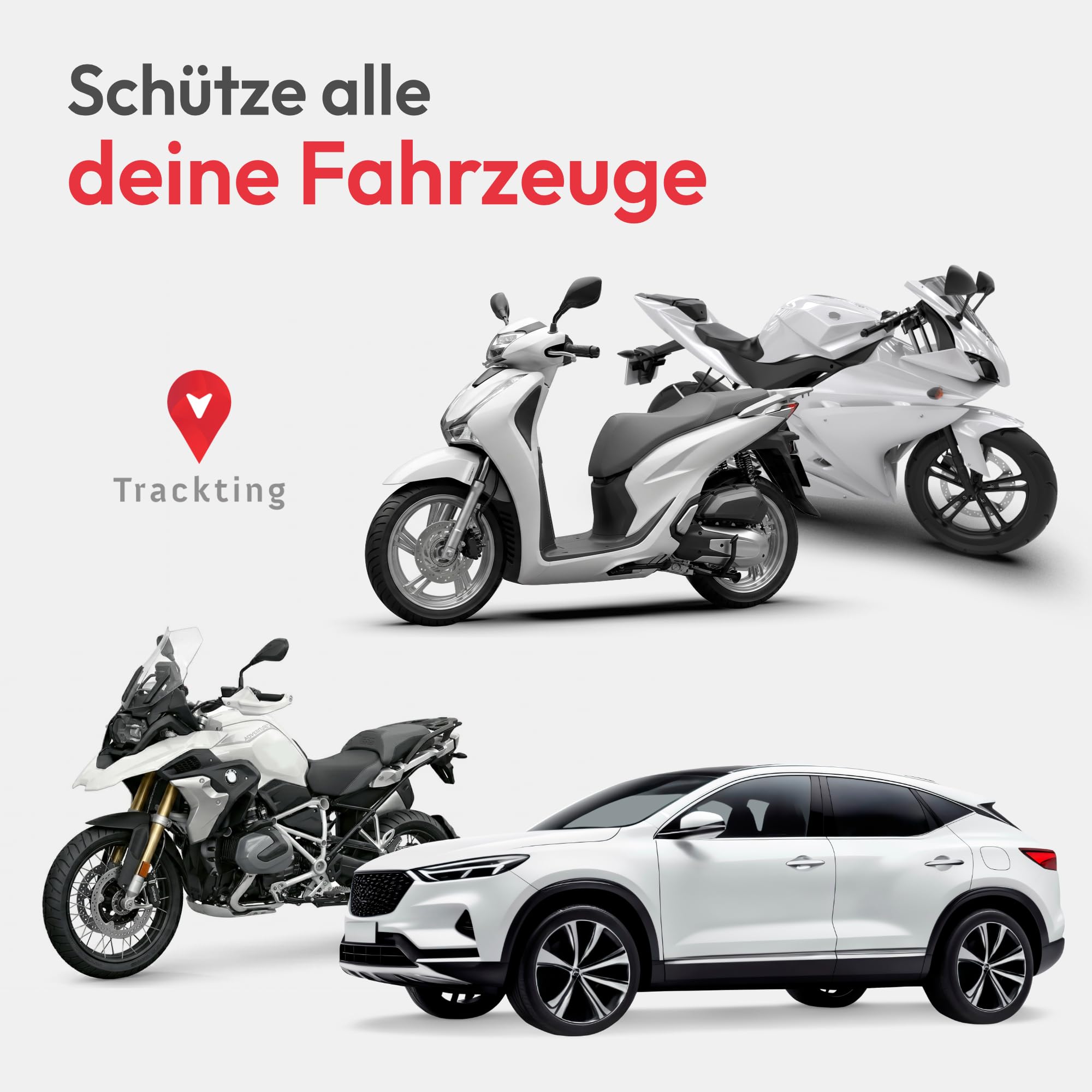Trackting ONE – Anti-Diebstahl GPS Gerät für Auto & Motorrad | GPS Tracker für Autos, Motorräder, Fahrzeuge | integrierte SIM (4G/2G) – ABO erforderlich | Keine Verkabelung, Lange Batterielaufzeit