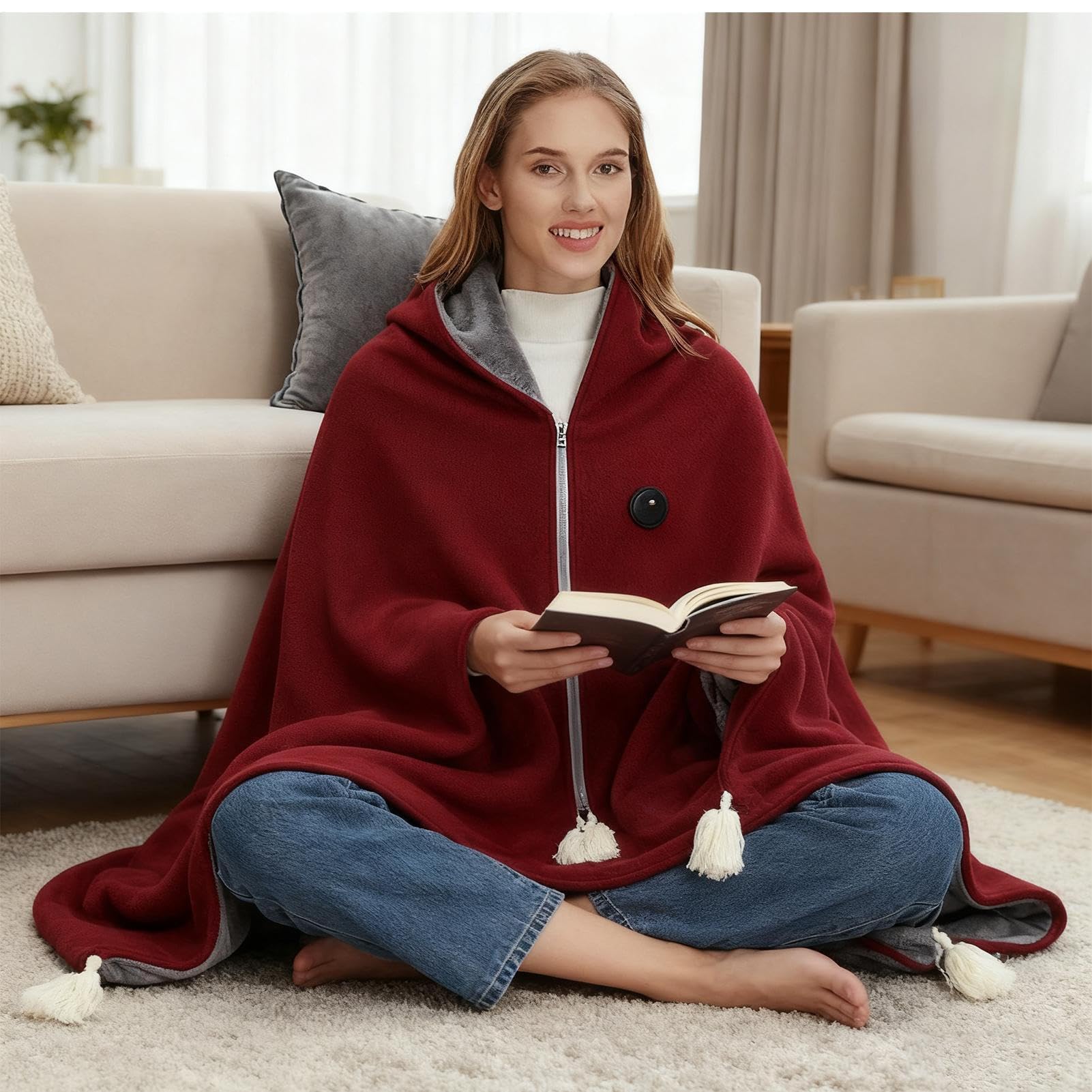 Chal Calefactor | Manta De Calefacción Suave Y Portátil Con 3 Niveles De Seguridad - Chal Calefactado Abrigador para Invierno,Para Uso En Cama Sofá Hogar Dormitorio Oficina