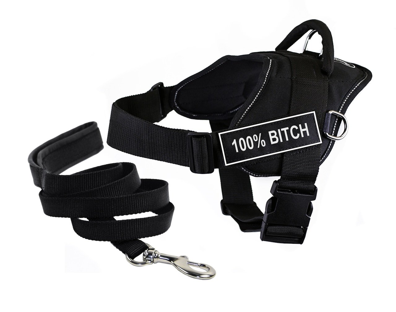 Harnais chiot 100% Bitch Dean & Tyler, laisse 1.8m rembourrée et petite taille