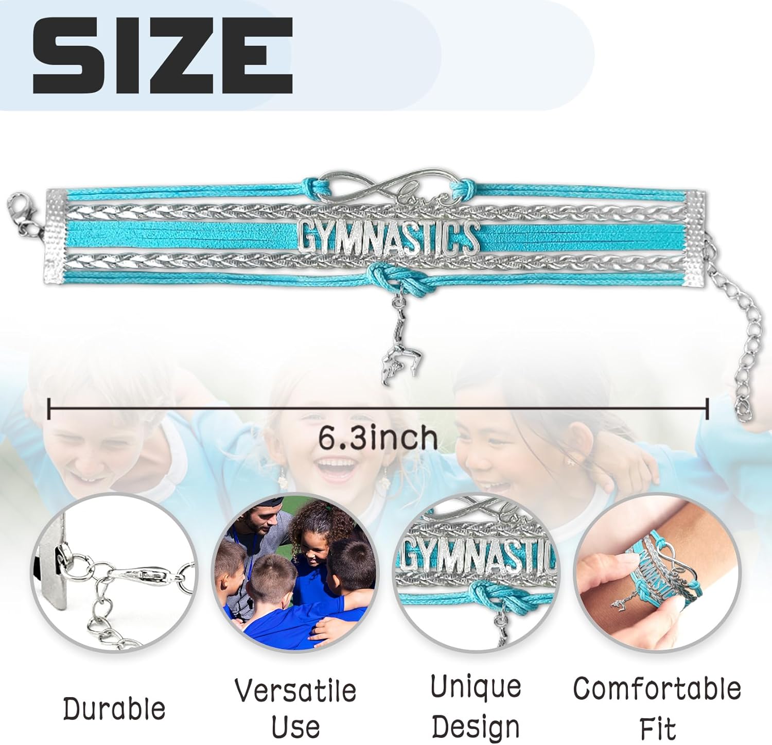 Gymnastics Bracelets for Girls Gifts for Teen Girls,Teams Initial Charm Jewelry,Sport Ballerina Birthday Christmas Gifts - Image 6