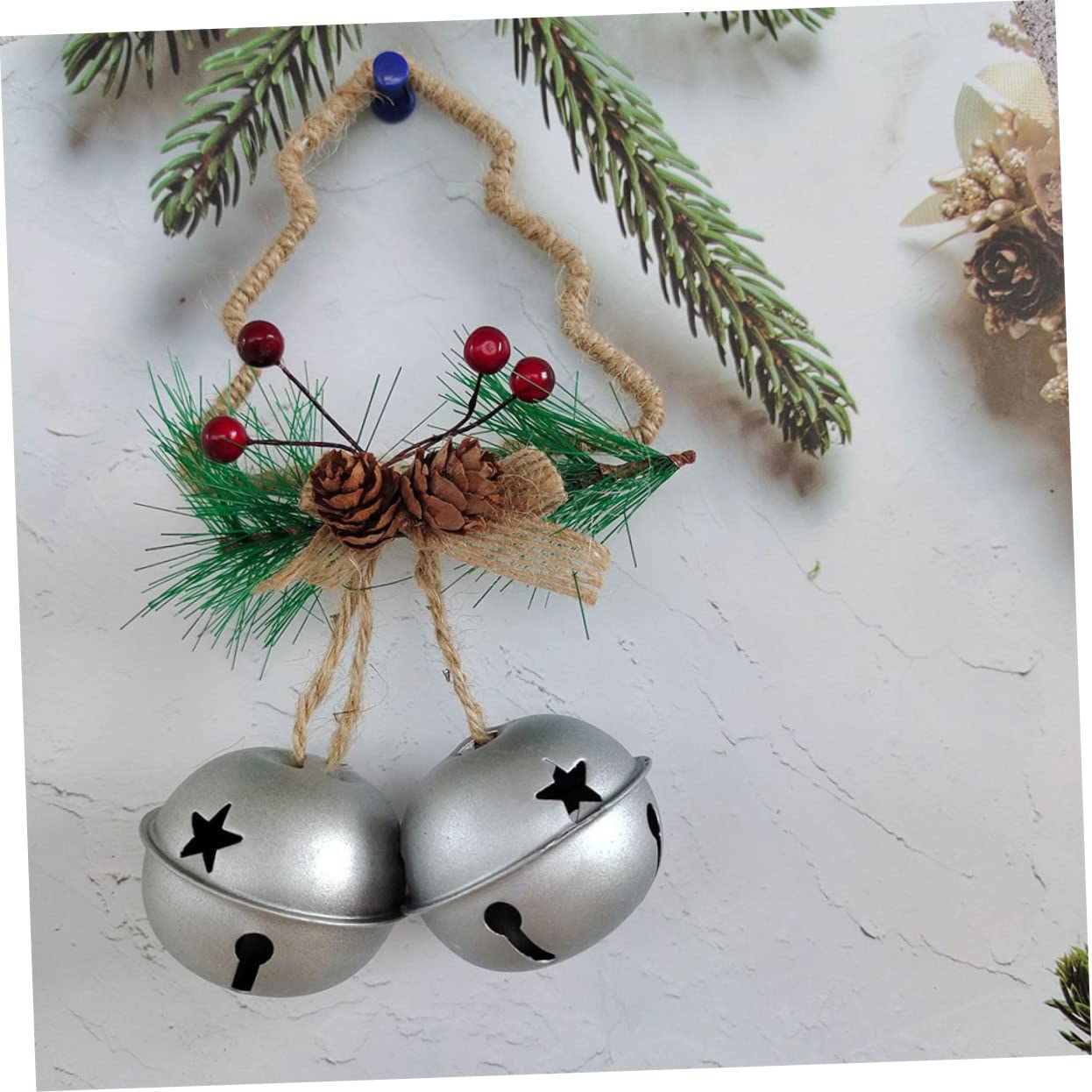 Cabilock 2 Juegos Campanas De Navidad Colgando Campanas De Vaca Navideñas Campana De Oro Guirnalda Adornos Colgantes Navidad Empavesado Festivo Decoraciones Metal 2 Piezas * 2