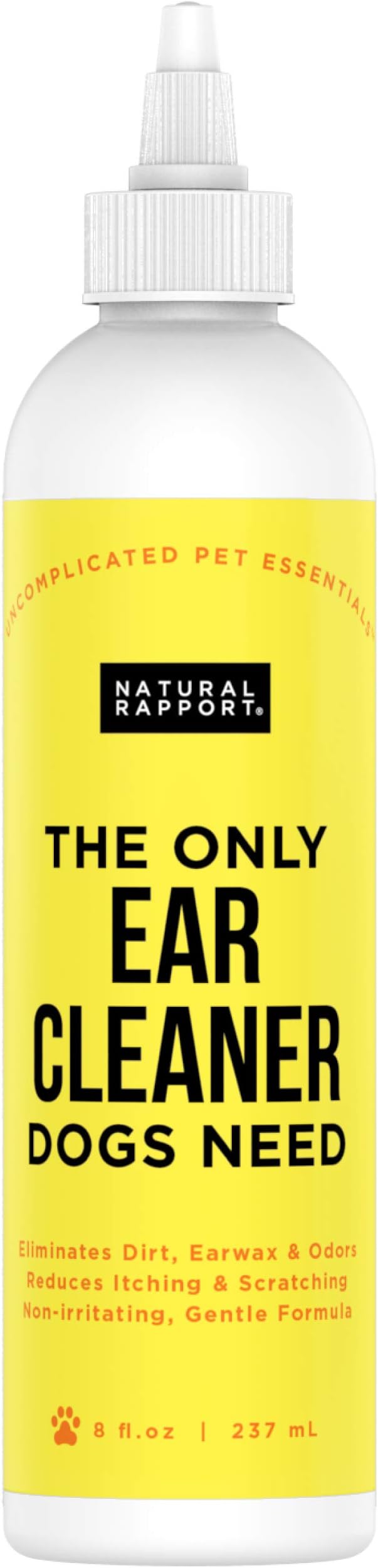 Natural Rapport Dog Ear Cleaner, The Only Ear Cleaner Dogs Need, Apply Dog Ear Drops to Cotton Bud to Naturally Remove Wax and Dirt (118 ml)