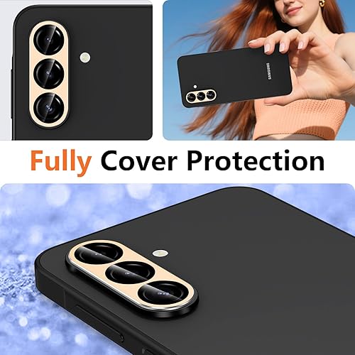 Vista 225 de para Samsung Galaxy Z Flip 7 Protector de Lente de Cámara, Cubierta de Lente de Vidrio Templado con Anillo de Metal Individual, [Fuerte Adhesión] 1