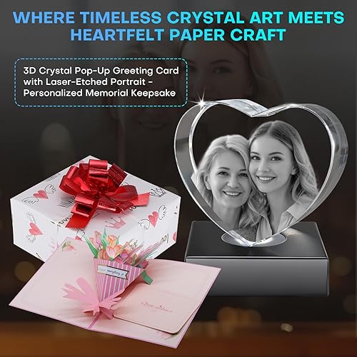 Miniatura 7 de Regalos de fotos de cristal 3D personalizados con grabado láser 3D, marcos de fotos personalizados, aniversario, cumpleaños, boda, regalo