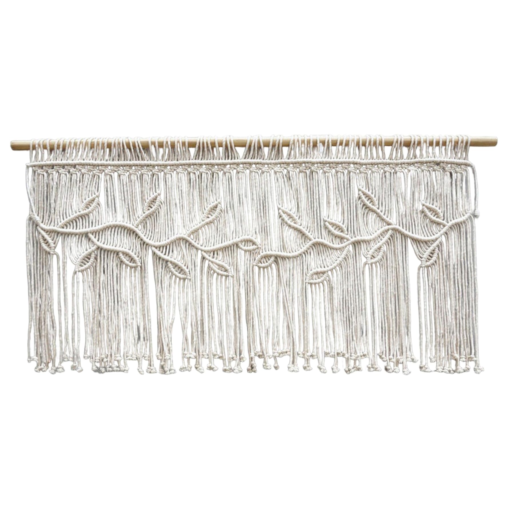 Cortinas de macramé de 100x55 cm en hilos de algodón para ventanas de dormitorio
