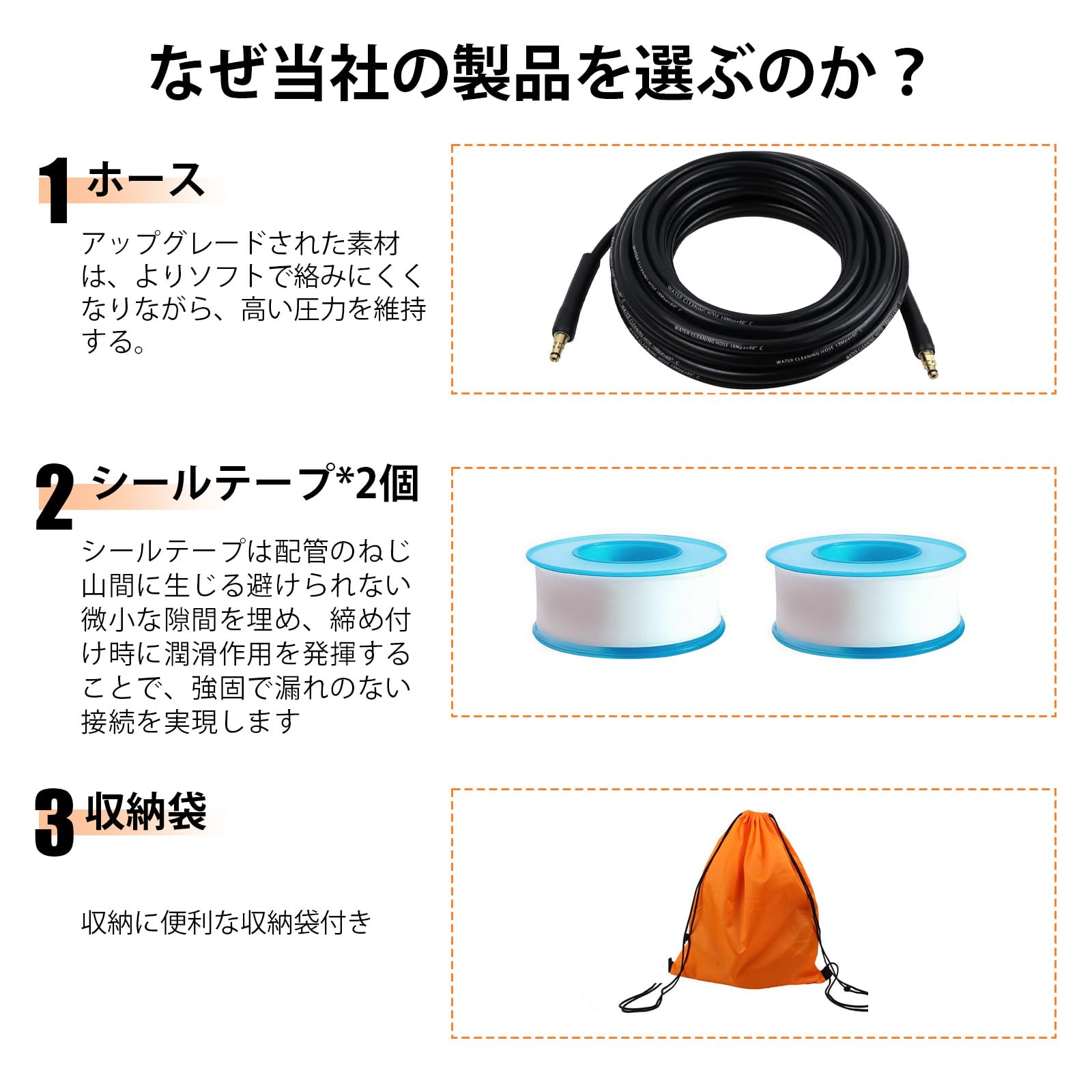 Amazon.co.jp: PakOne 新型ねじれ防止ケルヒャーホース 高圧洗浄機交換