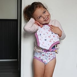 BIG ELEPHANT Potty Training Underwear, 100% Cotton Absorbent Unisex Toddler Pee Pants for Boys & Girls (Floral Series, 10-pack, 7-8Y)