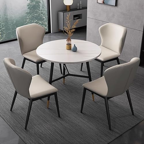 Miniatura 8 de YVYKFZD Juego de mesa y silla para sala de recepción de oficina, mesa redonda de conferencias para 4, mesa de centro compacta, juego de mesa de Gris