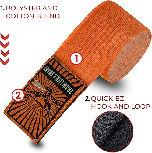 Miniatura 6 de BEAST RAGE Vendas de boxeo para MMA Kickboxing Muay Thai Muay Thai Muay Thai Muay Thai Muay Thai para las muñecas profesionales para adultos de 180
