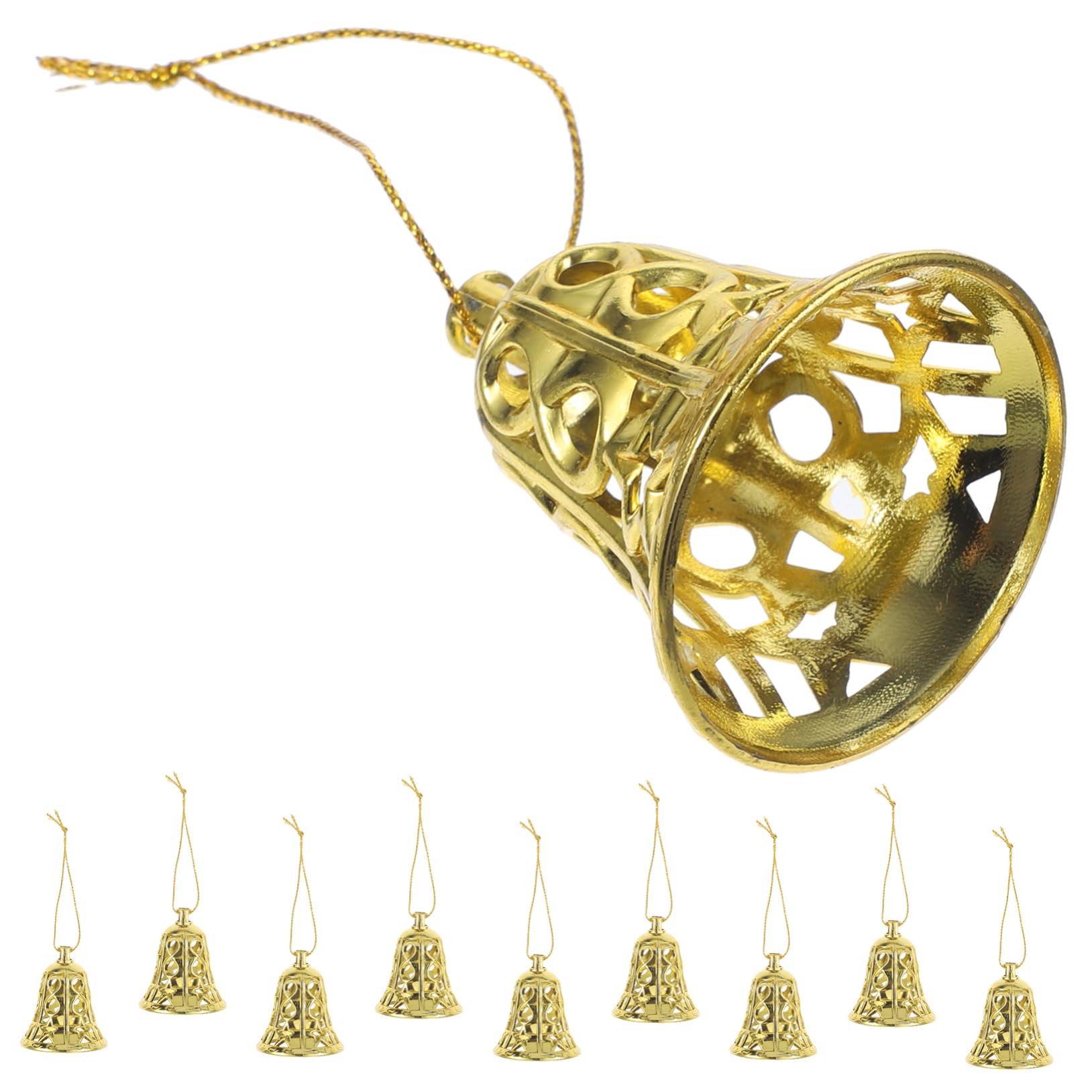 SOLUSTRE 12Pcs Plastic Bell Ornaments Festive Xmas Tree Hanging Decor for Christmas Party Jingle Bells Enhance Holiday Atmosphere for Home Decoration and Gifting
