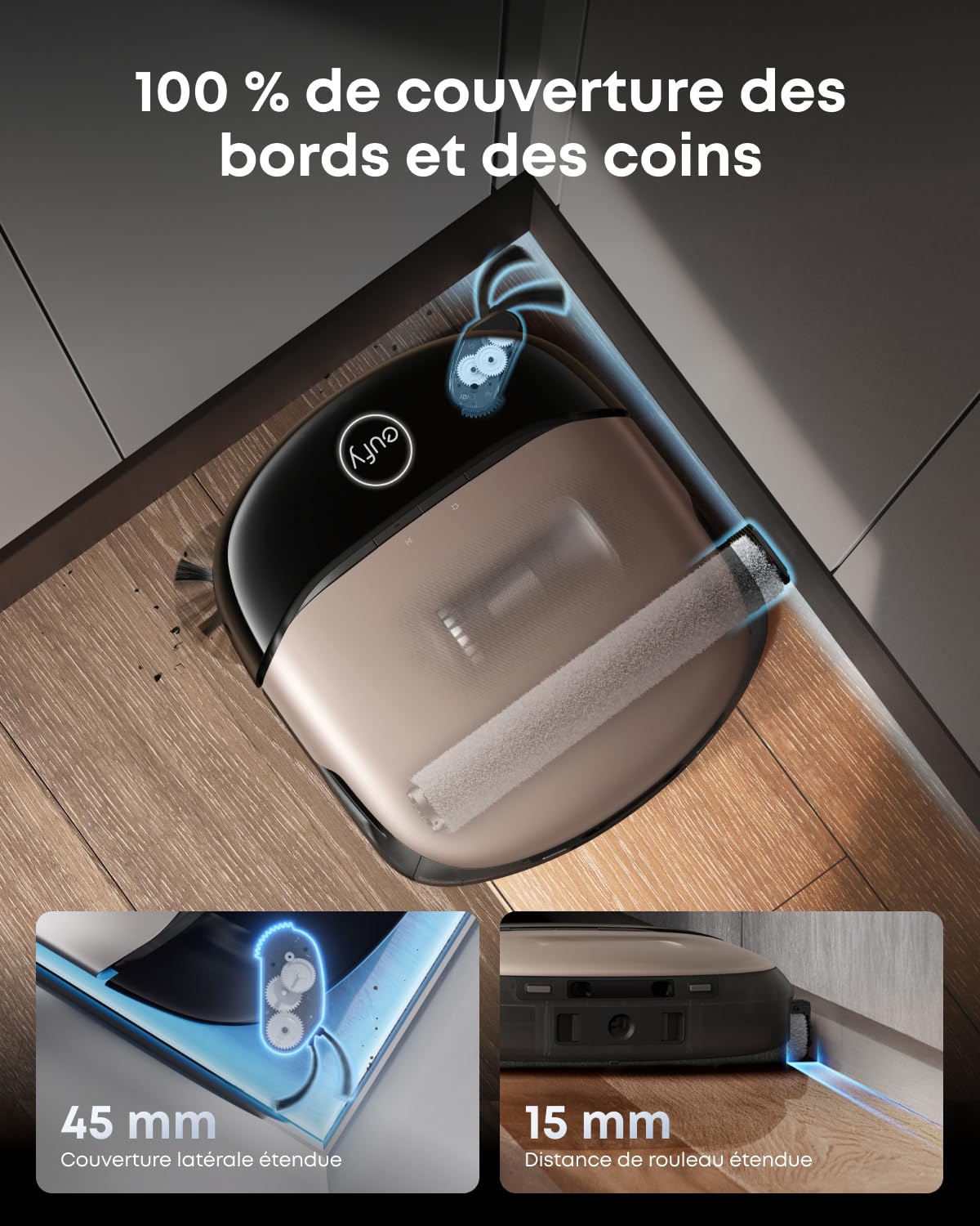 eufy Robot aspirateur Laveur Omni S2 avec Station UniClean™ 12-en-1 | 30 kPa, AeroTurbo™ 2.0, HydroJet™ 2.0, nettoyage écologique à l'eau électrolysée, coins et rebords, brosses DuoSpiral™